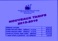Nouveaux tarifs pour l'année 2015-2016